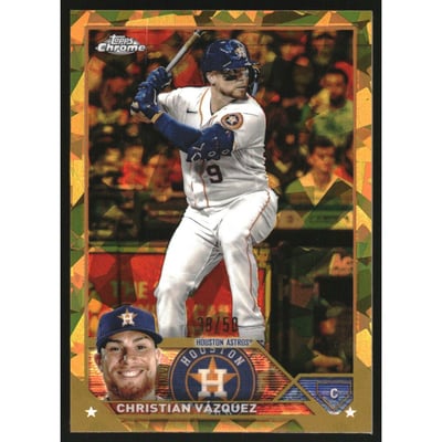 2023 Topps Chrome Sapphire Gold Refractors #157 Christian Vazquez