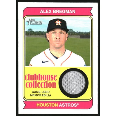 2023 Topps Heritage Clubhouse Collection Relics #CCRAB Alex Bregman HN