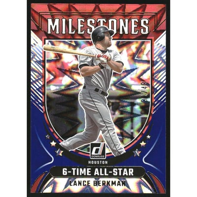 2024 Donruss Milestones Blue Xplosion #8 Lance Berkman