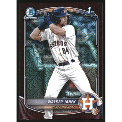2025 Bowman Chrome Mega Box Prospects Burgandy Refractors #BCP15 Walker Janek