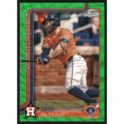 2025 Topps Chrome Green Wave Refractors #77 Jose Altuve
