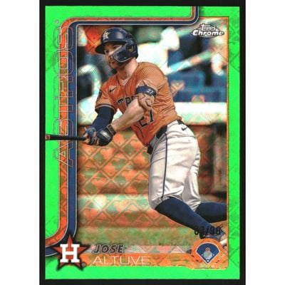2025 Topps Chrome Logofractor Green Refractors #77 Jose Altuve