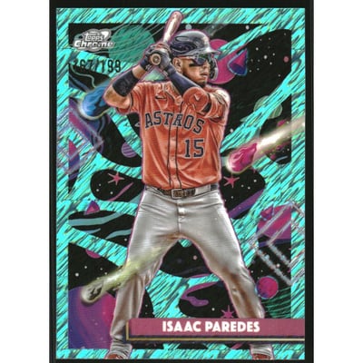 2025 Topps Cosmic Chrome Aqua Equinox Refractors #90 Isaac Paredes