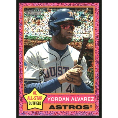 2025 Topps Heritage Chrome Pink Sparkle Refractors #500 Yordan Alvarez