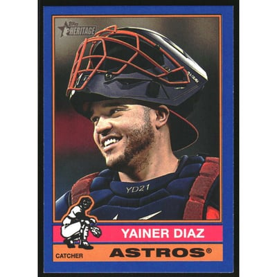 2025 Topps Heritage Dark Blue Border #650 Yainer Diaz