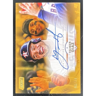 2025 Topps Stadium Club Autograph Gold Foil #SCBA-YDI Yainer Diaz Auto /50