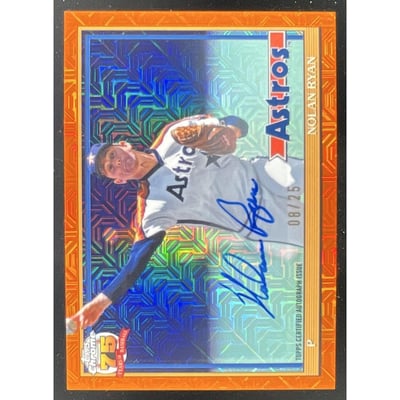 2026 Topps 1991 Chrome Silver Pack Orange Mojo #91C2-49 Nolan Ryan Auto /25