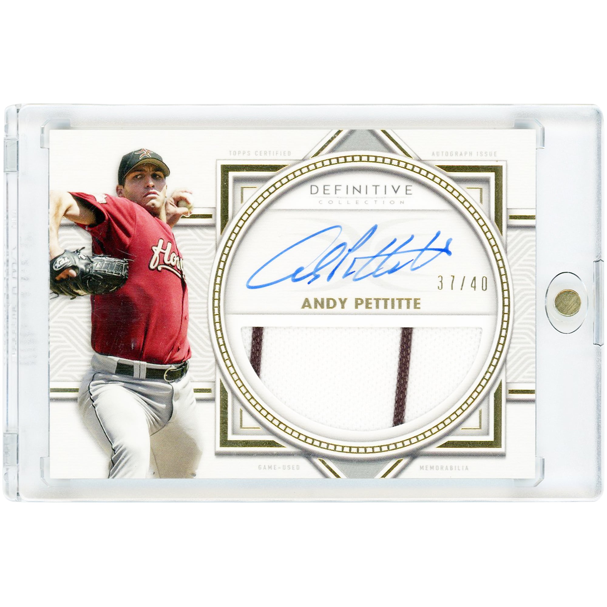 Carte autographiée d'Andy Pettitte (Houston Astros) - Collection Topps Definitive 2022 - Relique de maillot bicolore définitive #DARC-AN #37/40