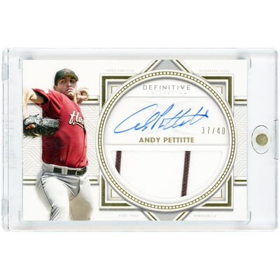 Andy Pettitte Houston Astros Autographed 2022 Topps Definitive Collection Definitive Dual-Color Jersey Relic #DARC-AN #37/40 Card 