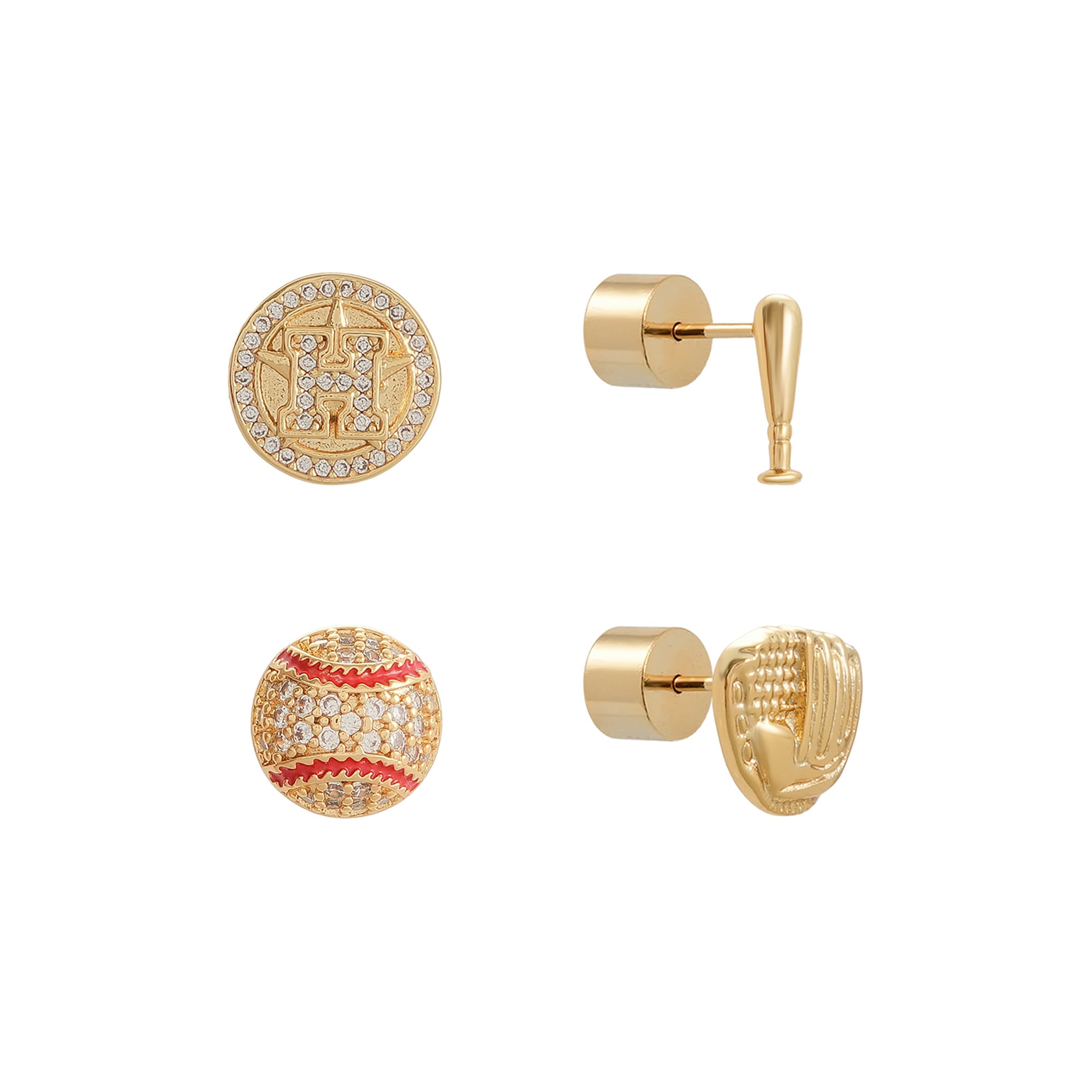 Boucles d'oreilles à tige Houston Astros Glam Day (lot de 4) par Jill Martin