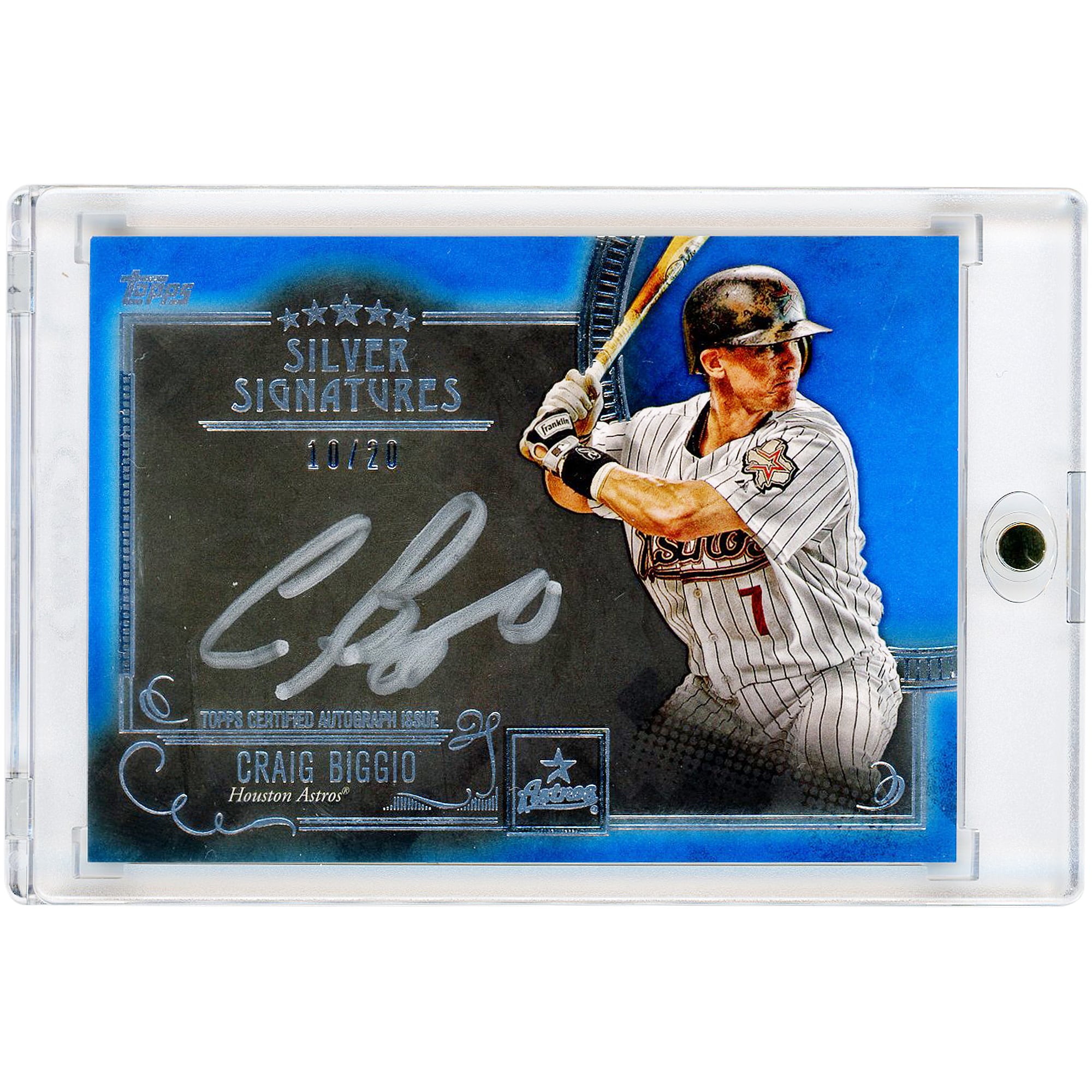 Carte autographiée Craig Biggio des Astros de Houston, collection Topps Five Star Silver Ink 2016, n° FSSS-CB, n° 10/20