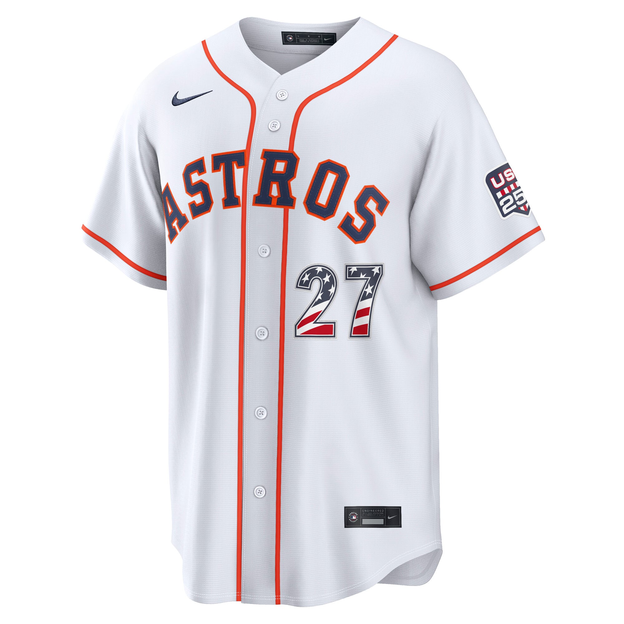 Maillot Nike blanc USA 250 Stadium de Jose Altuve, Houston Astros, pour homme, le 4 juillet