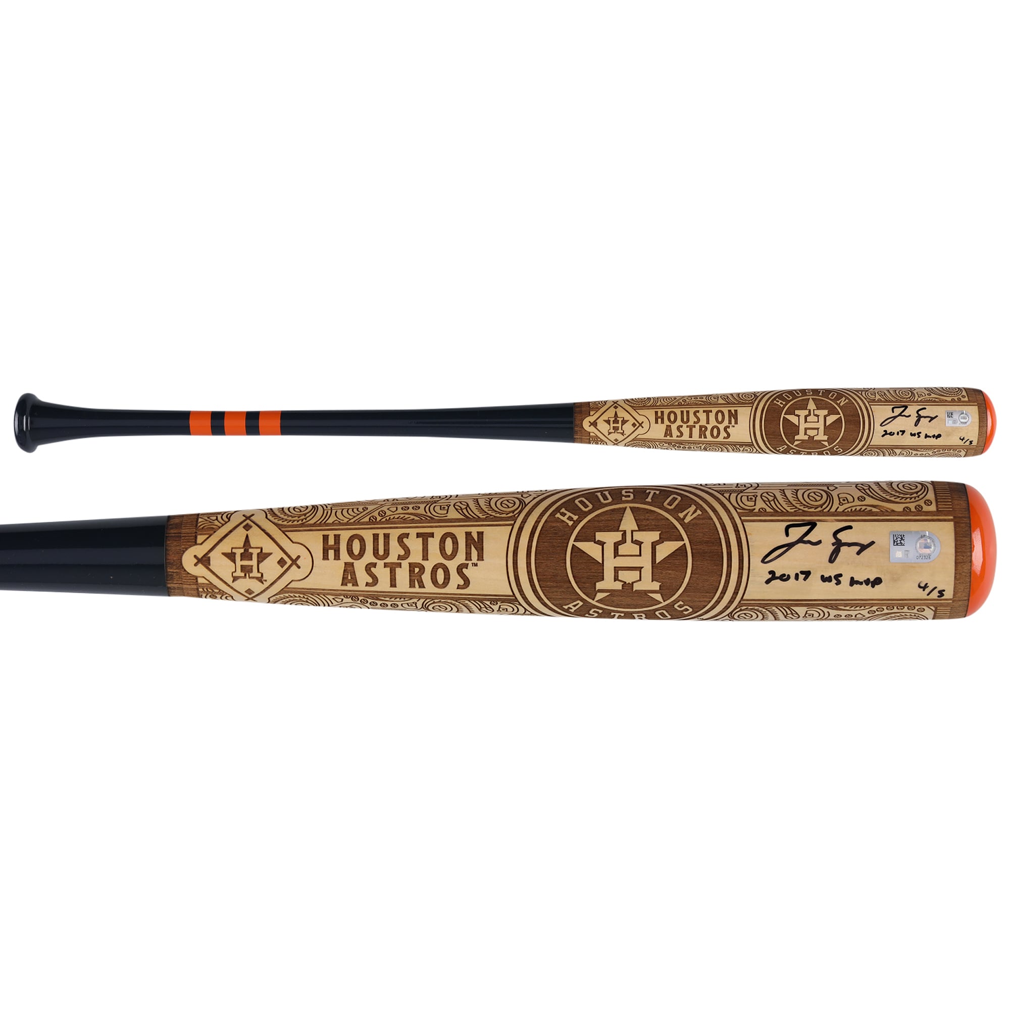 Bâton autographié par George Springer des Astros de Houston, série Pillbox Bat Company Mural, avec inscription « MVP des Séries mondiales 2017