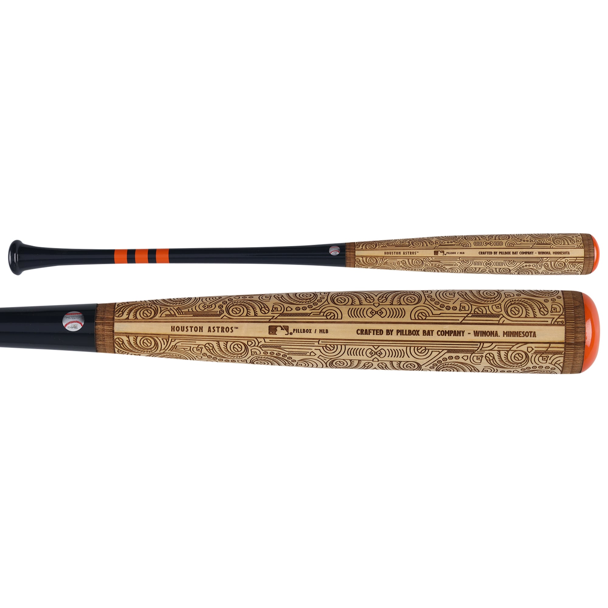 Bâton autographié par George Springer des Astros de Houston, série Pillbox Bat Company Mural, avec inscription « MVP des Séries mondiales 2017