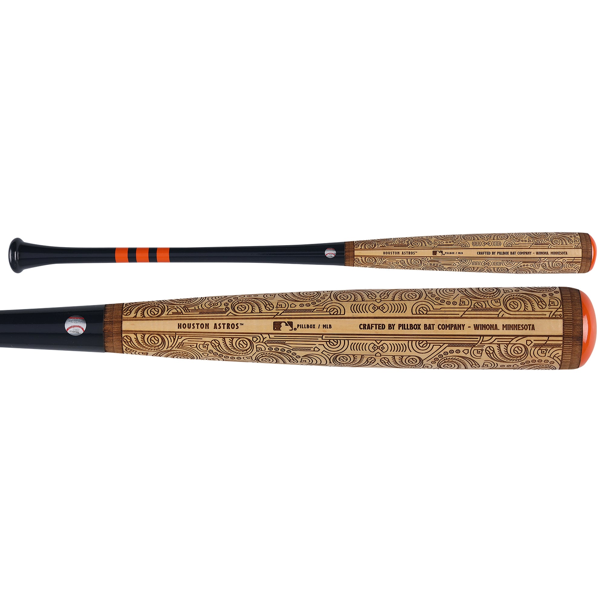 Bâton de baseball Pillbox Bat Company Mural Series autographié par George Springer, des Astros de Houston, avec inscription « MVP des Séries mondiales 2017 » - Édition limitée à 5 exemplaires