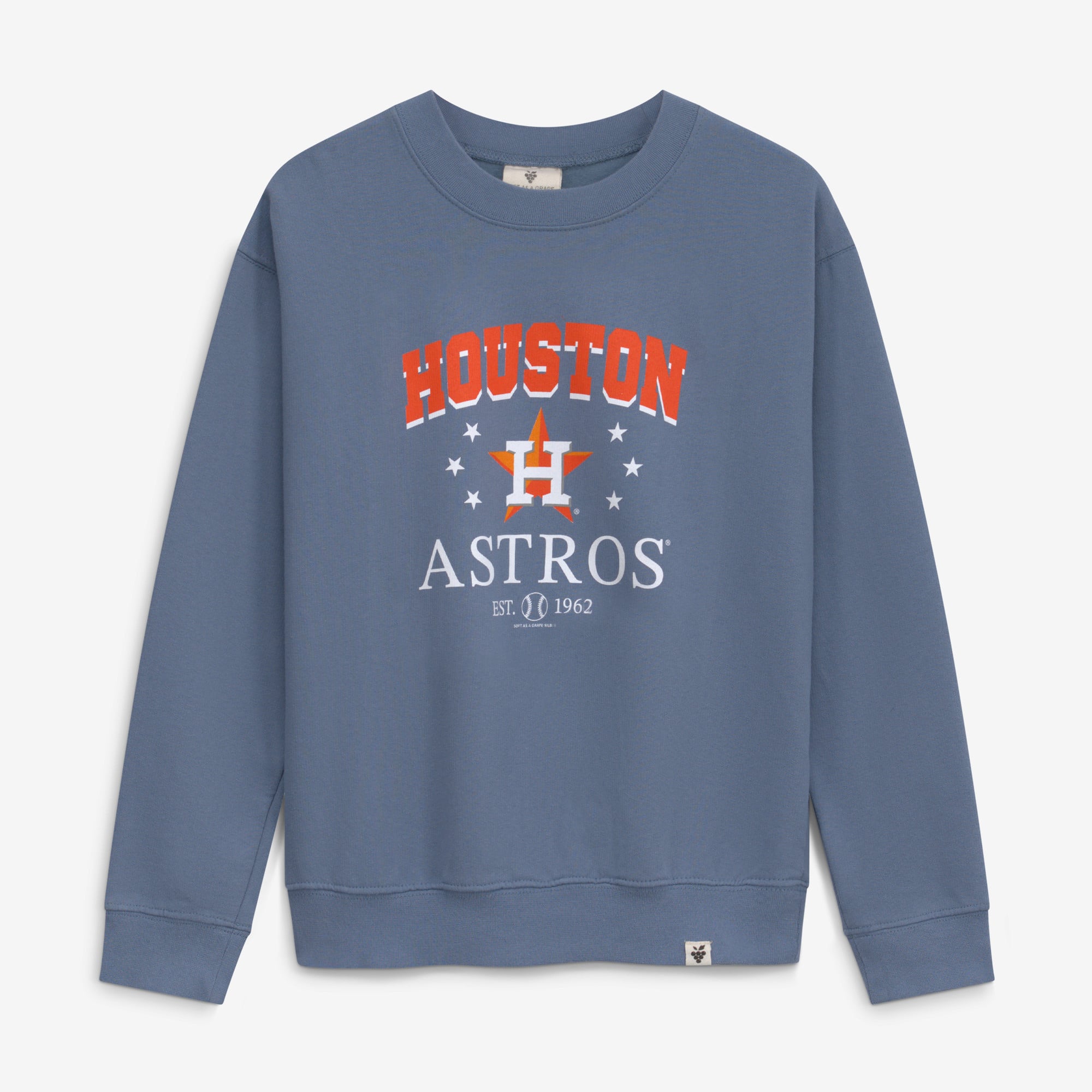 Girls Youth Soft as a Grape  Navy Houston Astros Pigment Dyed Sweatshirt