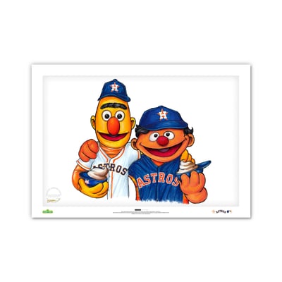 Houston Astros Bert & Ernie Limited Edition 24" x 36" Sesame Street Art Print