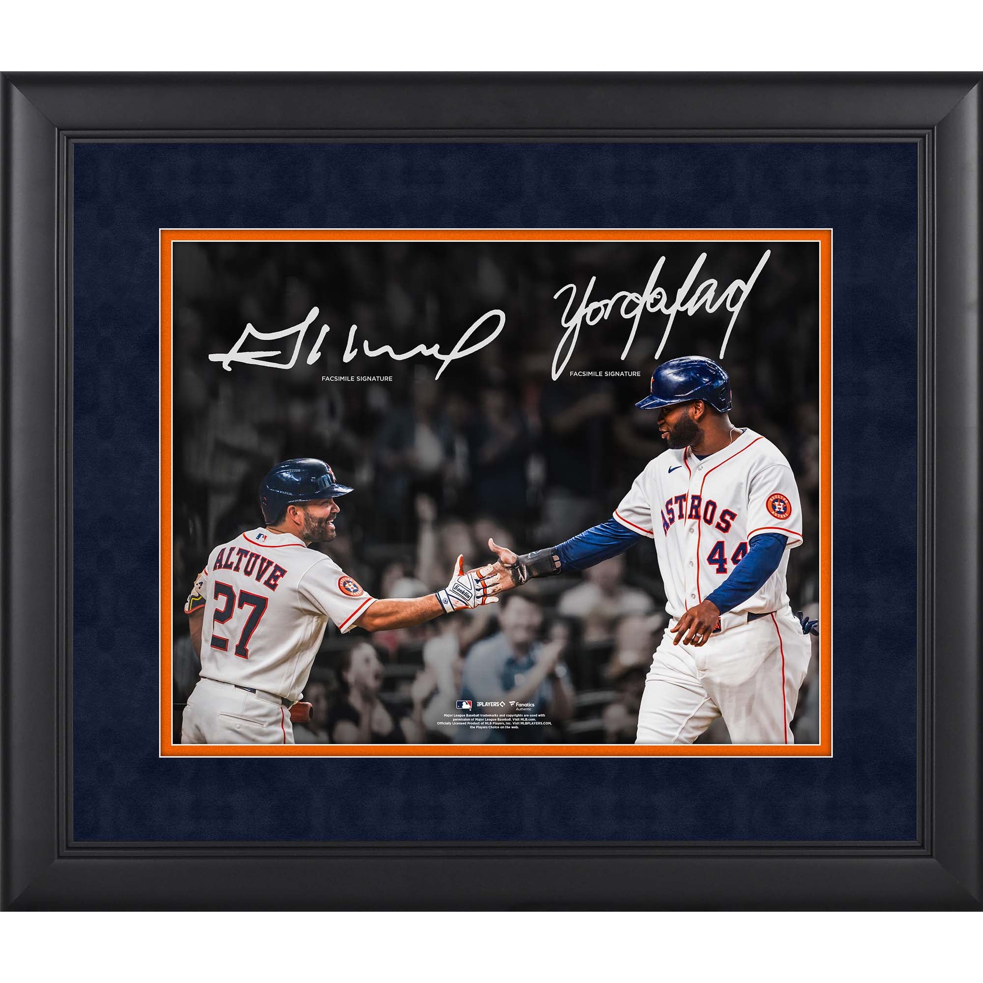 Jose Altuve & Yordan Alvarez Houston Astros Facsimile Signature Framed 11" x 14" Spotlight Photograph