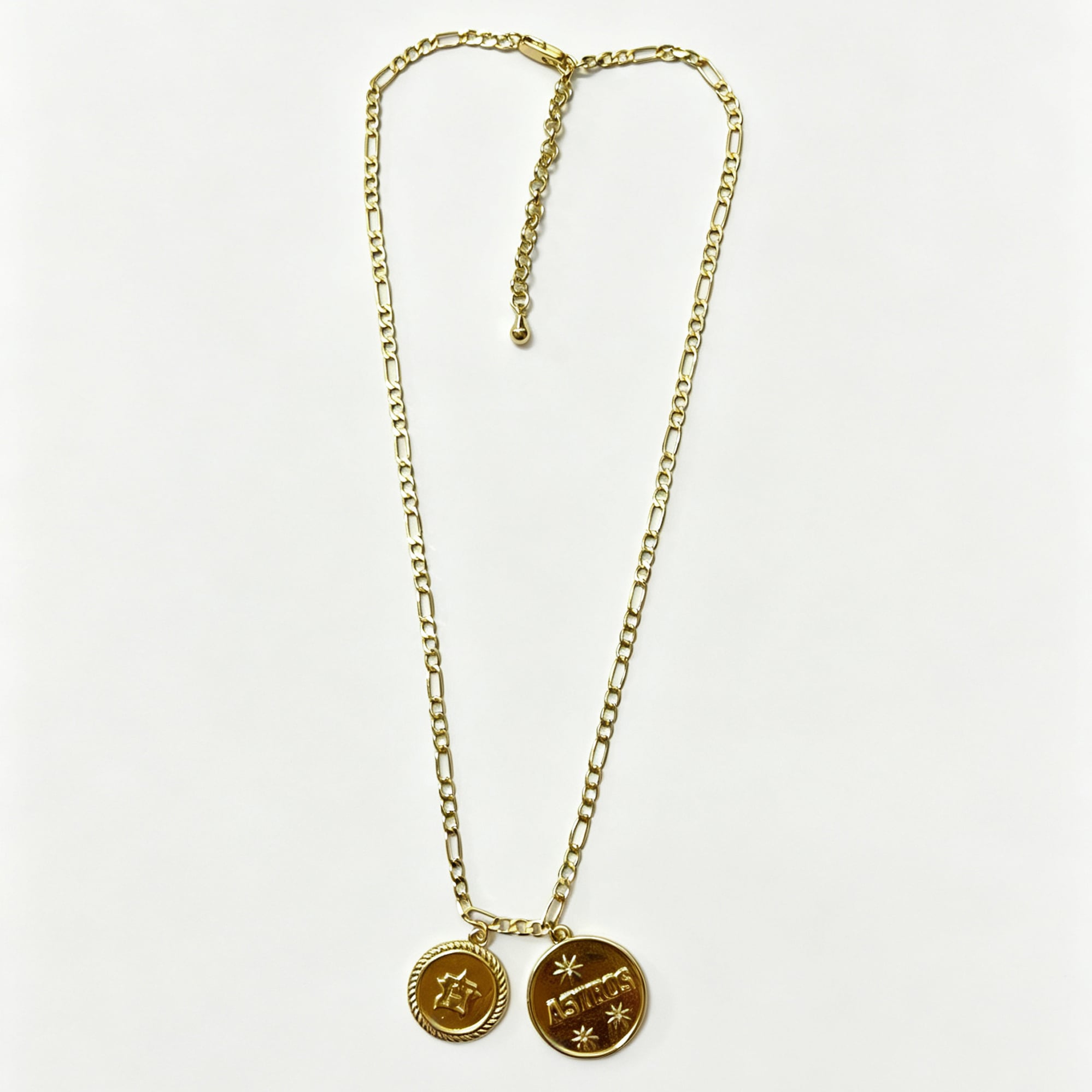LUV AJ Houston Astros Double Coin Logo Necklace
