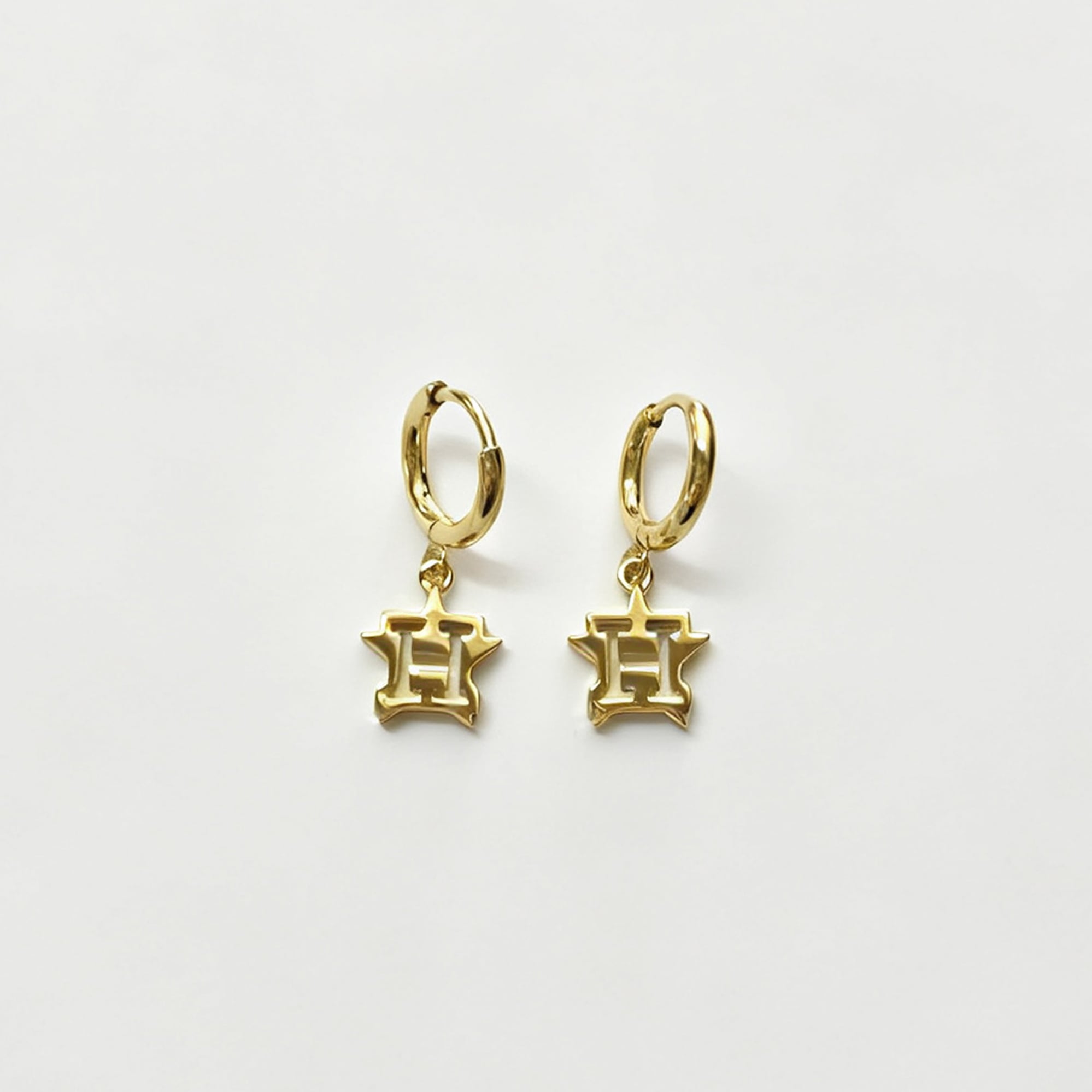 LUV AJ Houston Astros Logo Charm Huggie Earrings