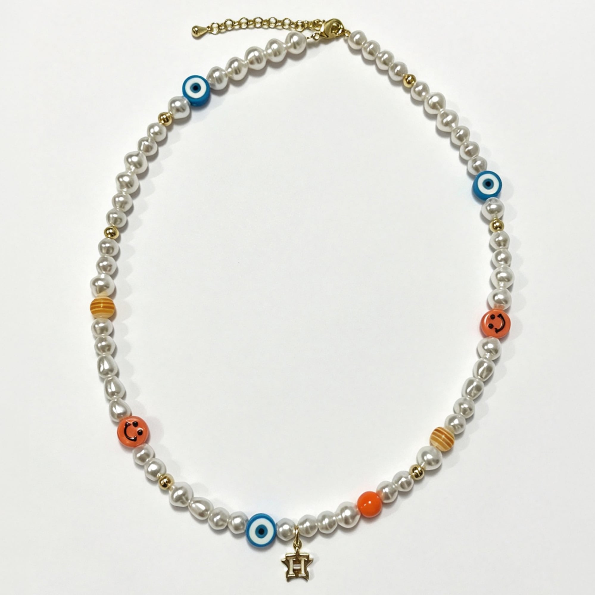 LUV AJ Houston Astros Pearl Bead Logo Necklace