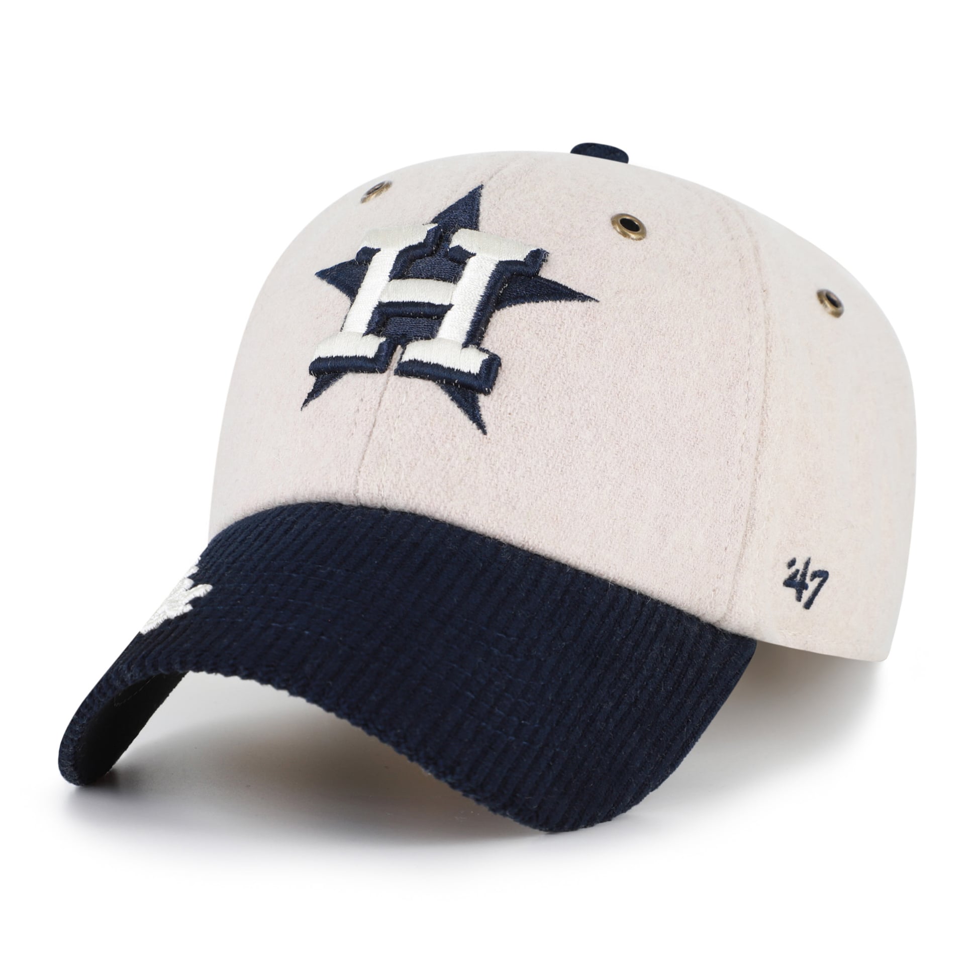 Casquette ajustable pour homme « 47 Natural/Navy Houston Astros Rope Script Clean Up »