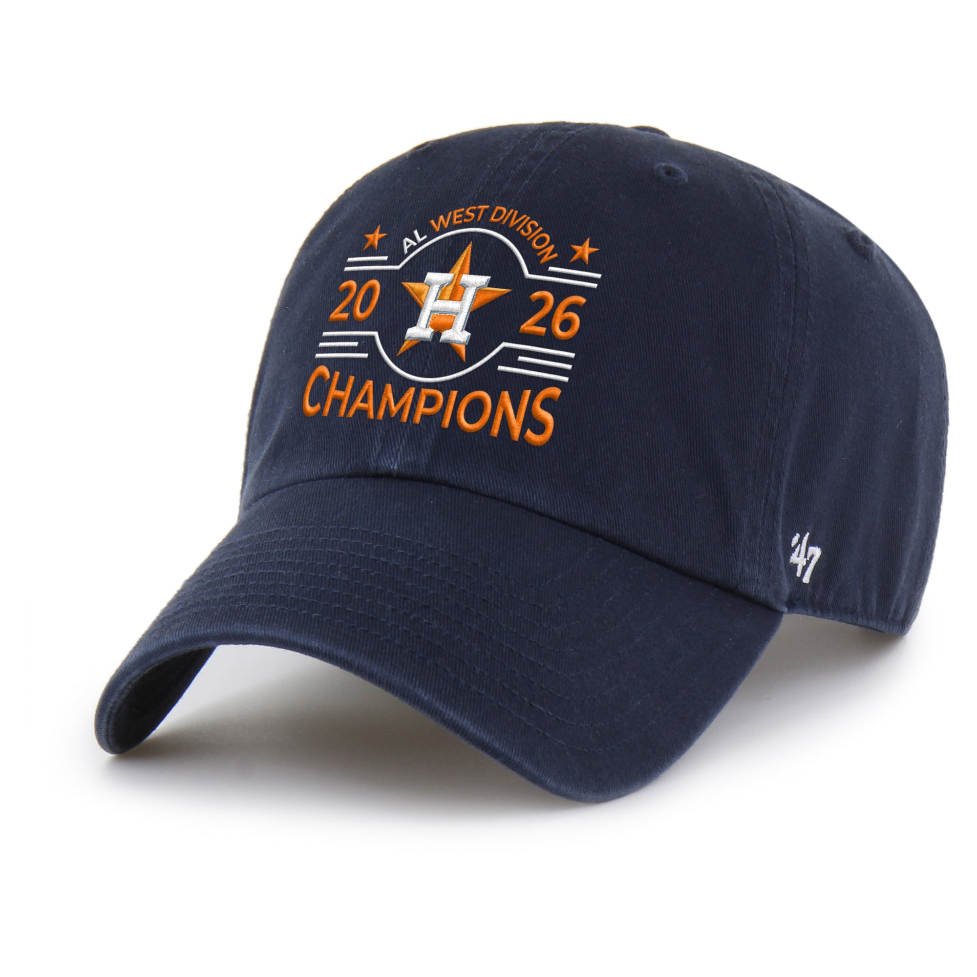 Casquette ajustable « Clean Up » pour homme, modèle 47, bleu marine, Houston Astros, champions de la division Ouest de la Ligue américaine 2026
