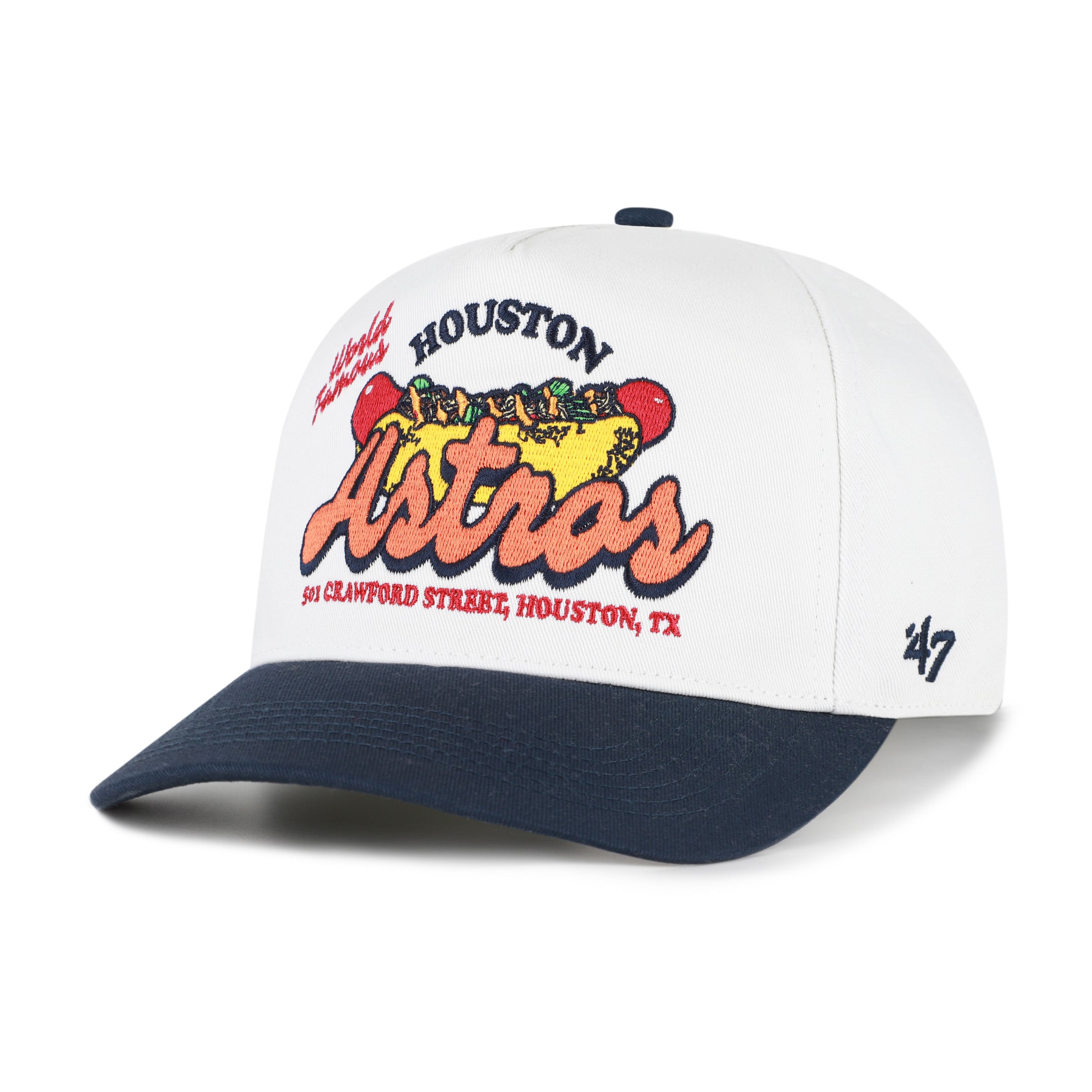 Men's '47 White/Navy Houston Astros Glizzy Collection Hitch Adjustable Hat