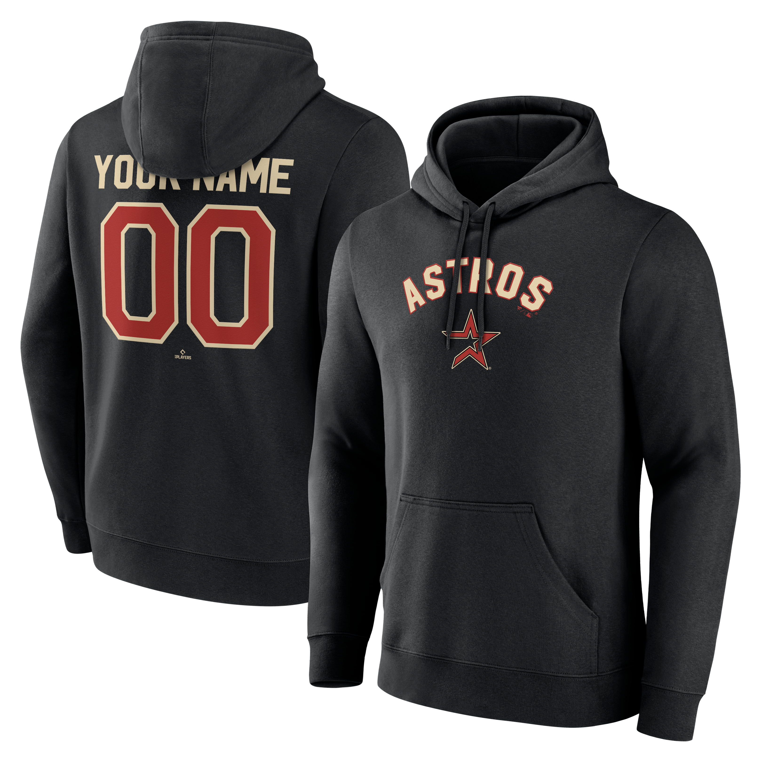 Men's Black Houston Astros Cooperstown Collection Winning Streak Personalized Name & Number Hoodie