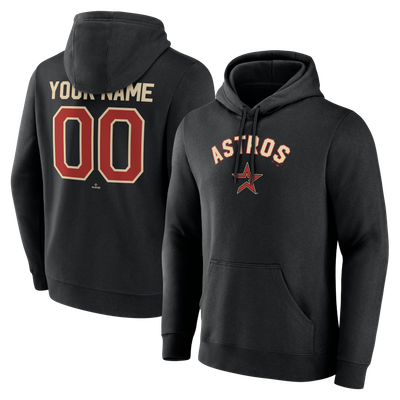 Houston Astros Cooperstown Collection Winning Streak Personalized Name & Number Hoodie - Black