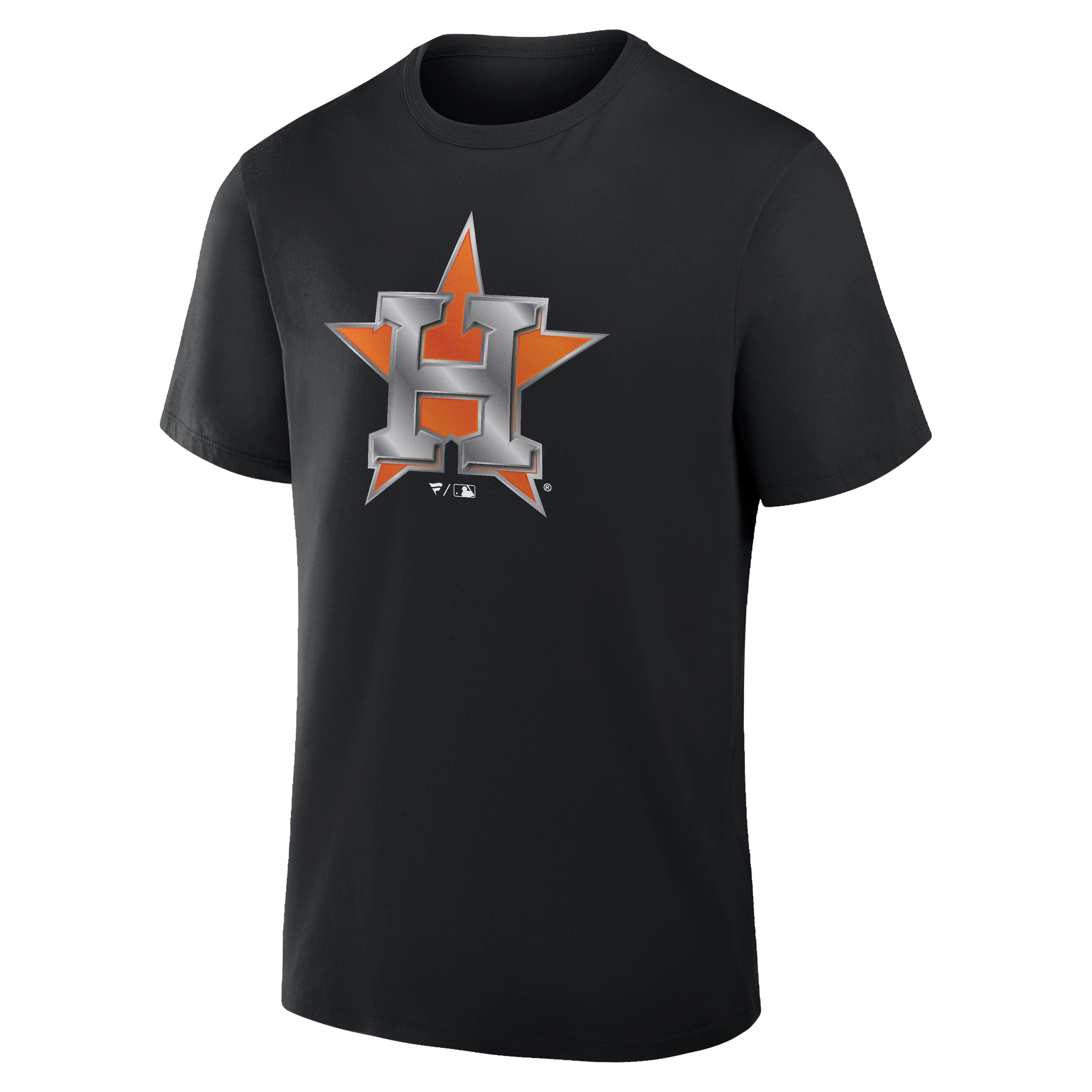 T-shirt noir pour homme avec mascotte métallique des Astros de Houston