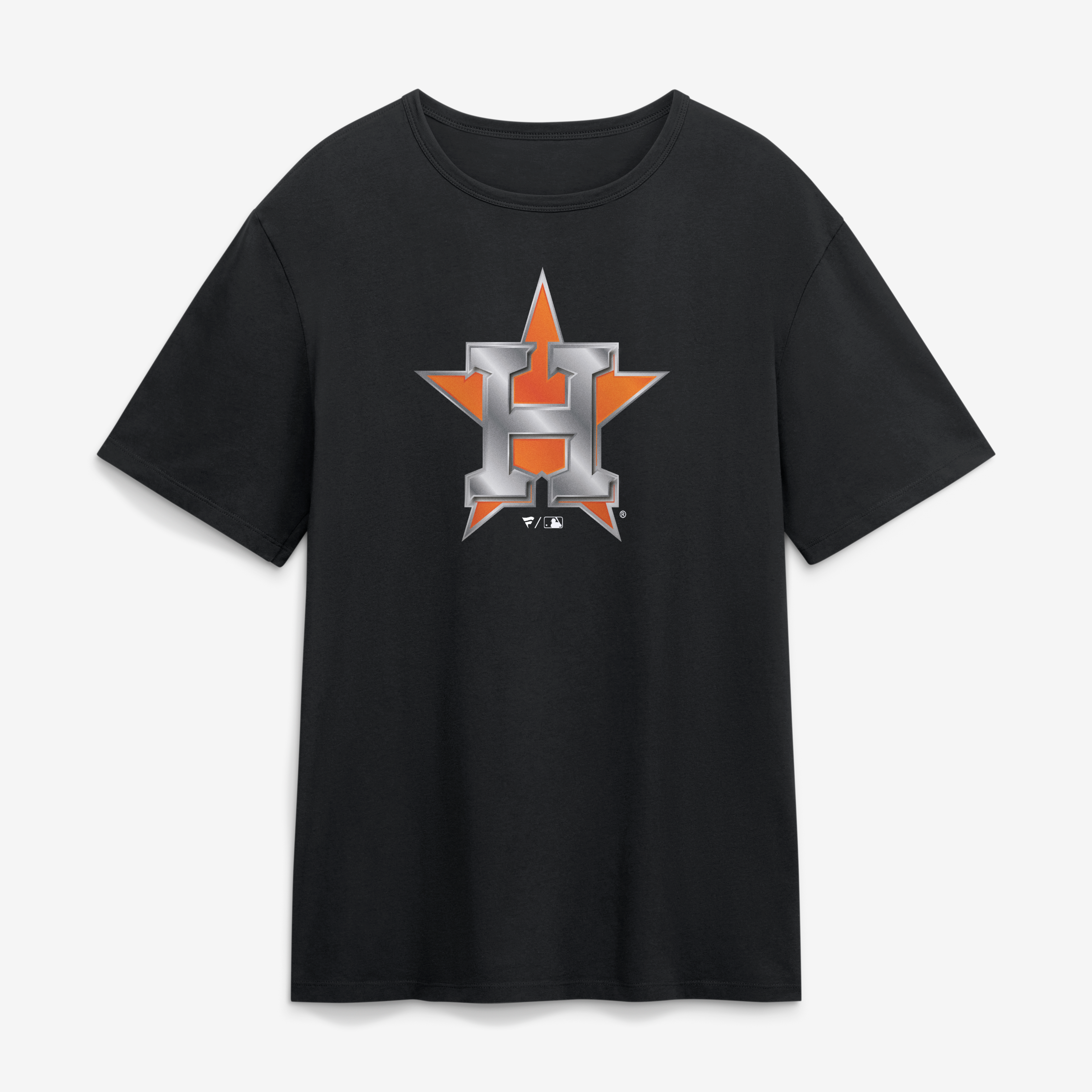 T-shirt noir pour homme avec mascotte métallique des Astros de Houston