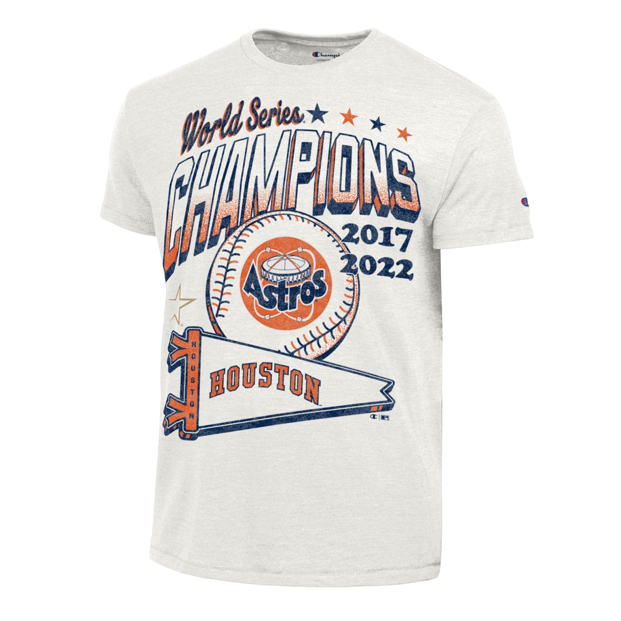 Men's Champion Cream Houston Astros Winning Tradition Cooperstown Collection Tri-Blend T-Shirt
