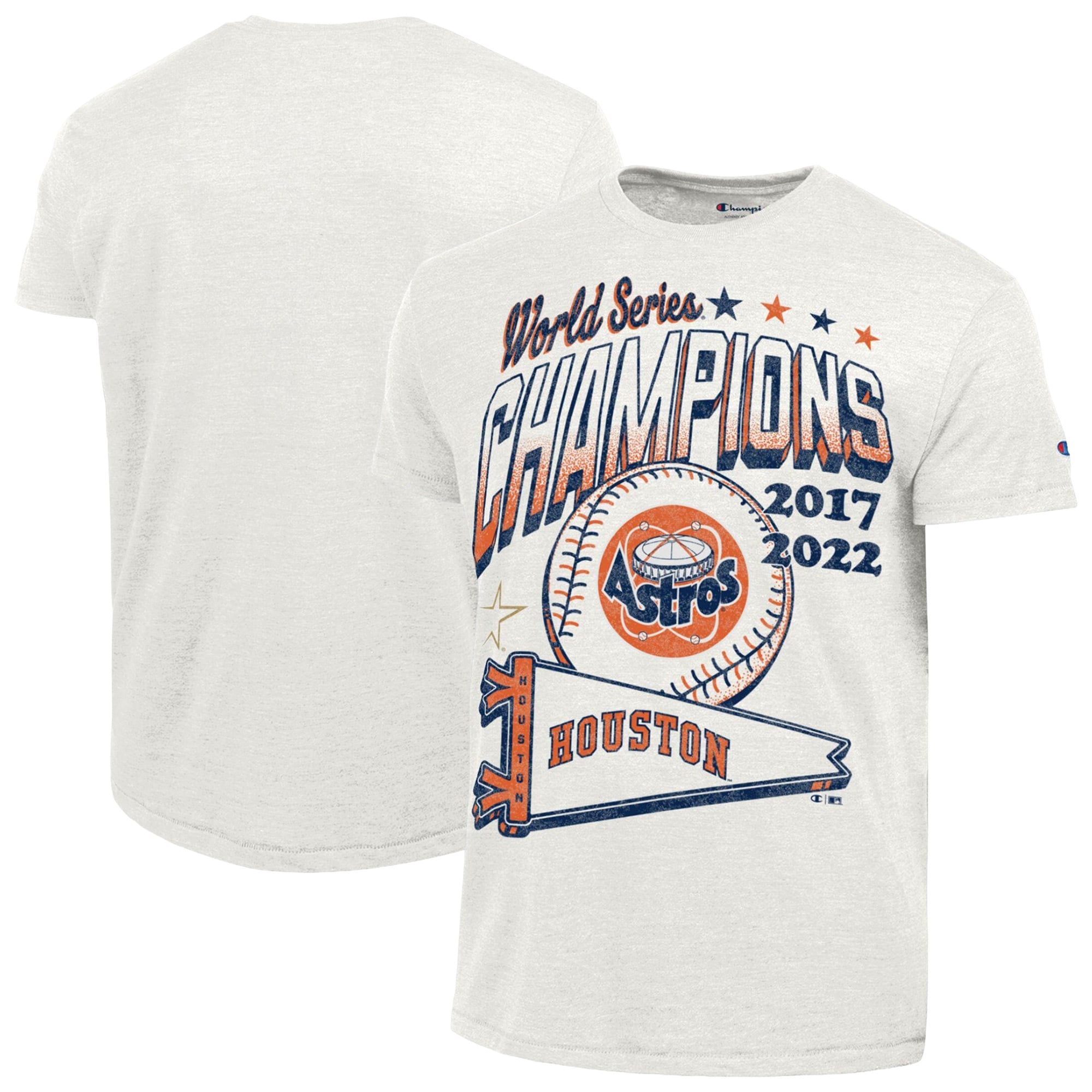 Men's Champion Cream Houston Astros Winning Tradition Cooperstown Collection Tri-Blend T-Shirt