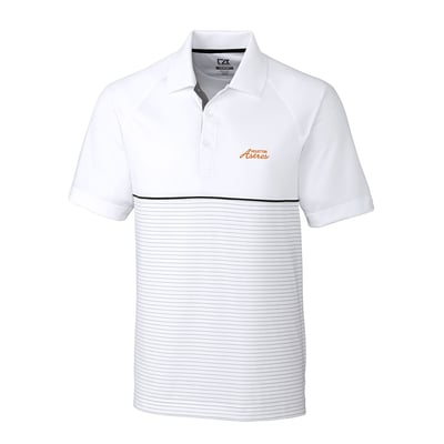 Houston Astros Cutter & Buck Junction Stripe DryTec Polo - White/Gray