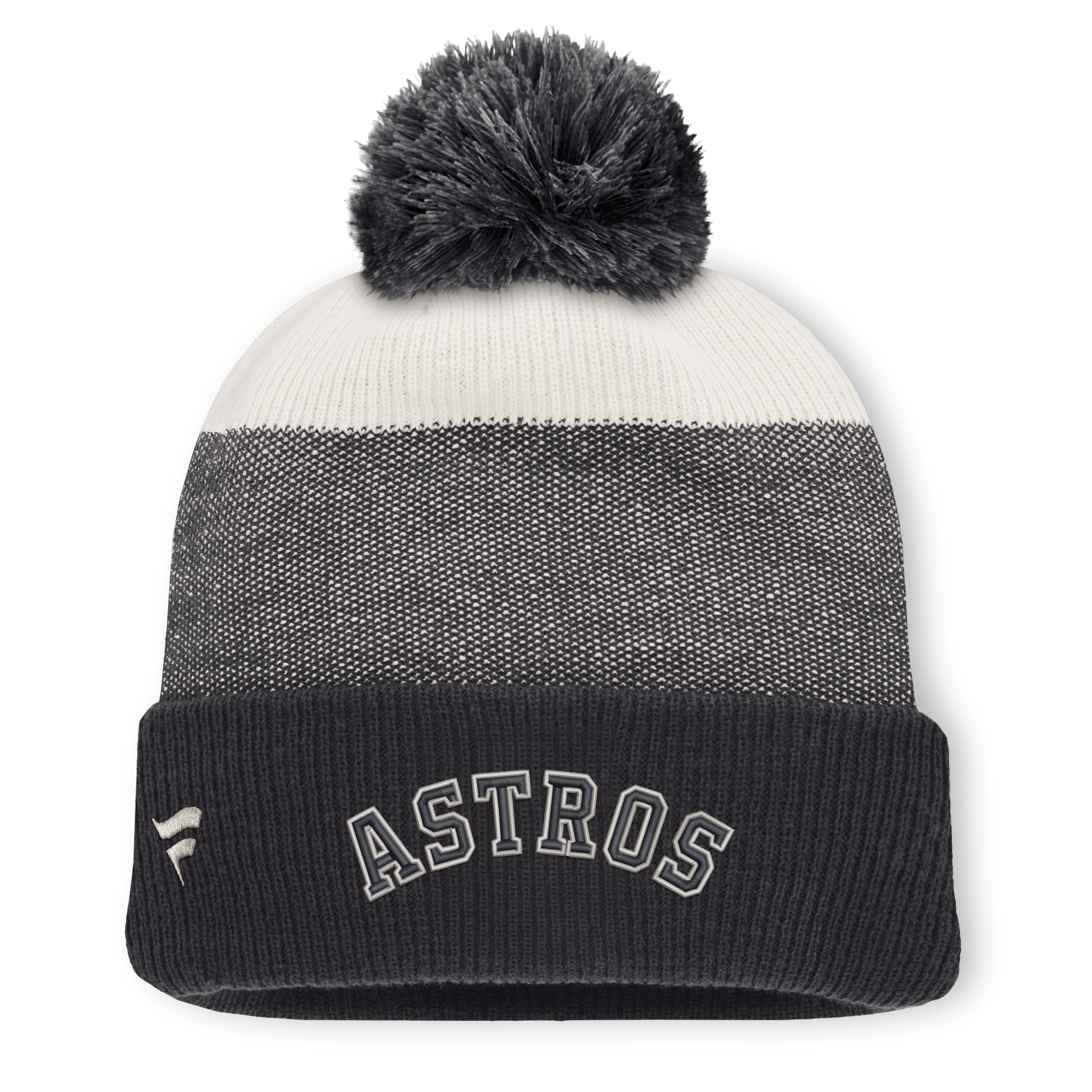 Bonnet à revers pour homme Fanatics, gris anthracite/gris, Houston Astros, avec pompon