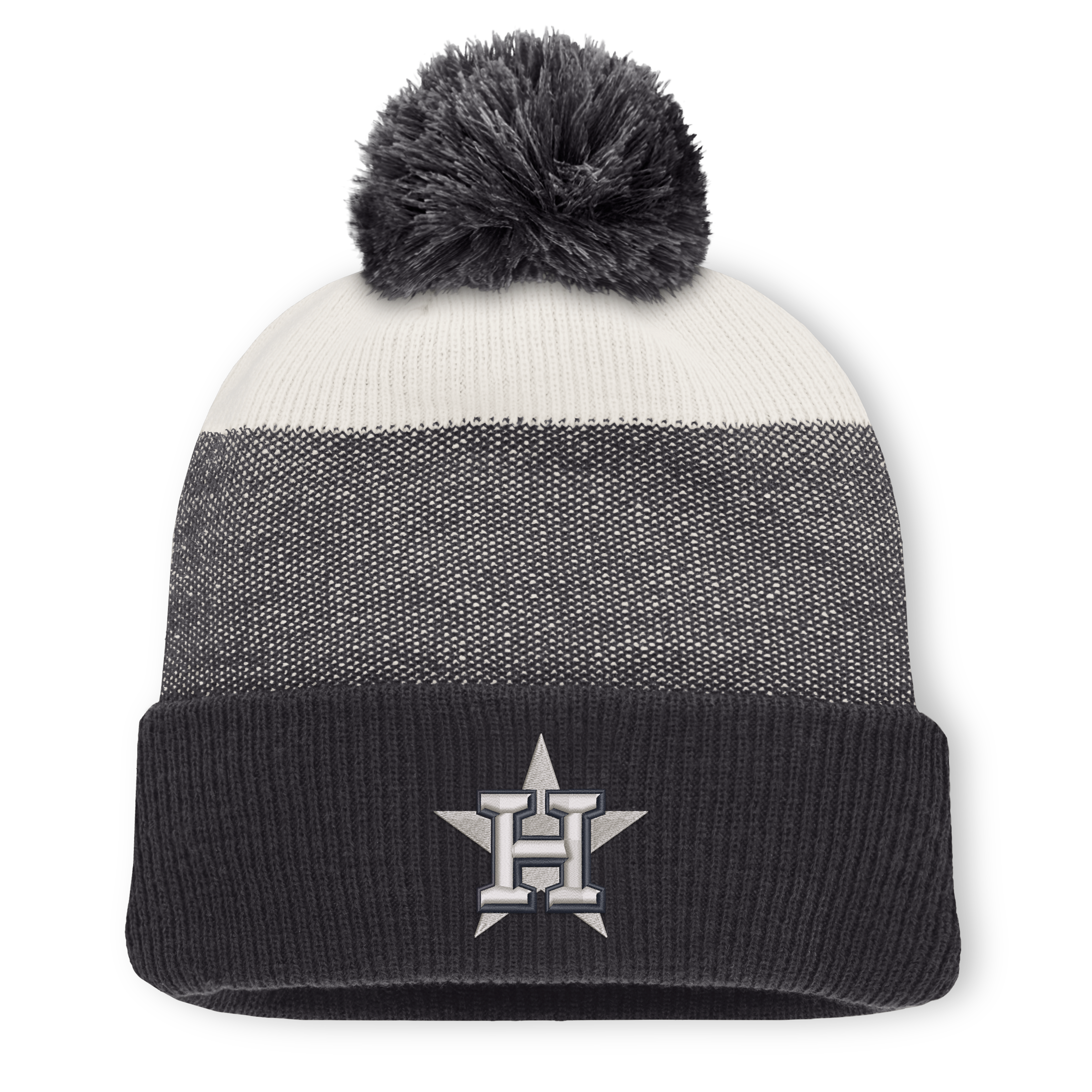 Men's Fanatics Charcoal/Gray Houston Astros Cuffed Knit Hat with Pom