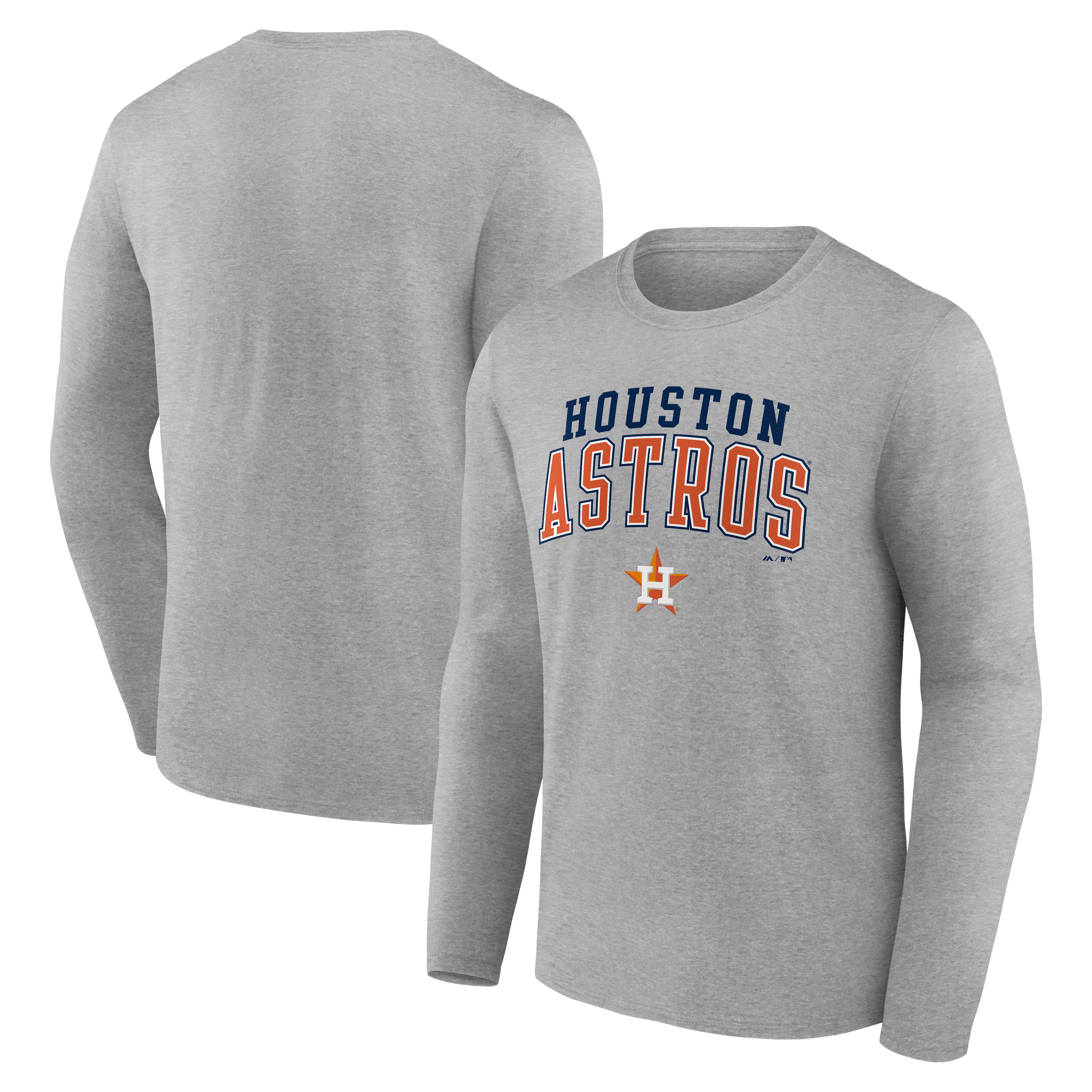 Men's Fanatics Heather Gray Houston Astros Iconic Long Sleeve T-Shirt