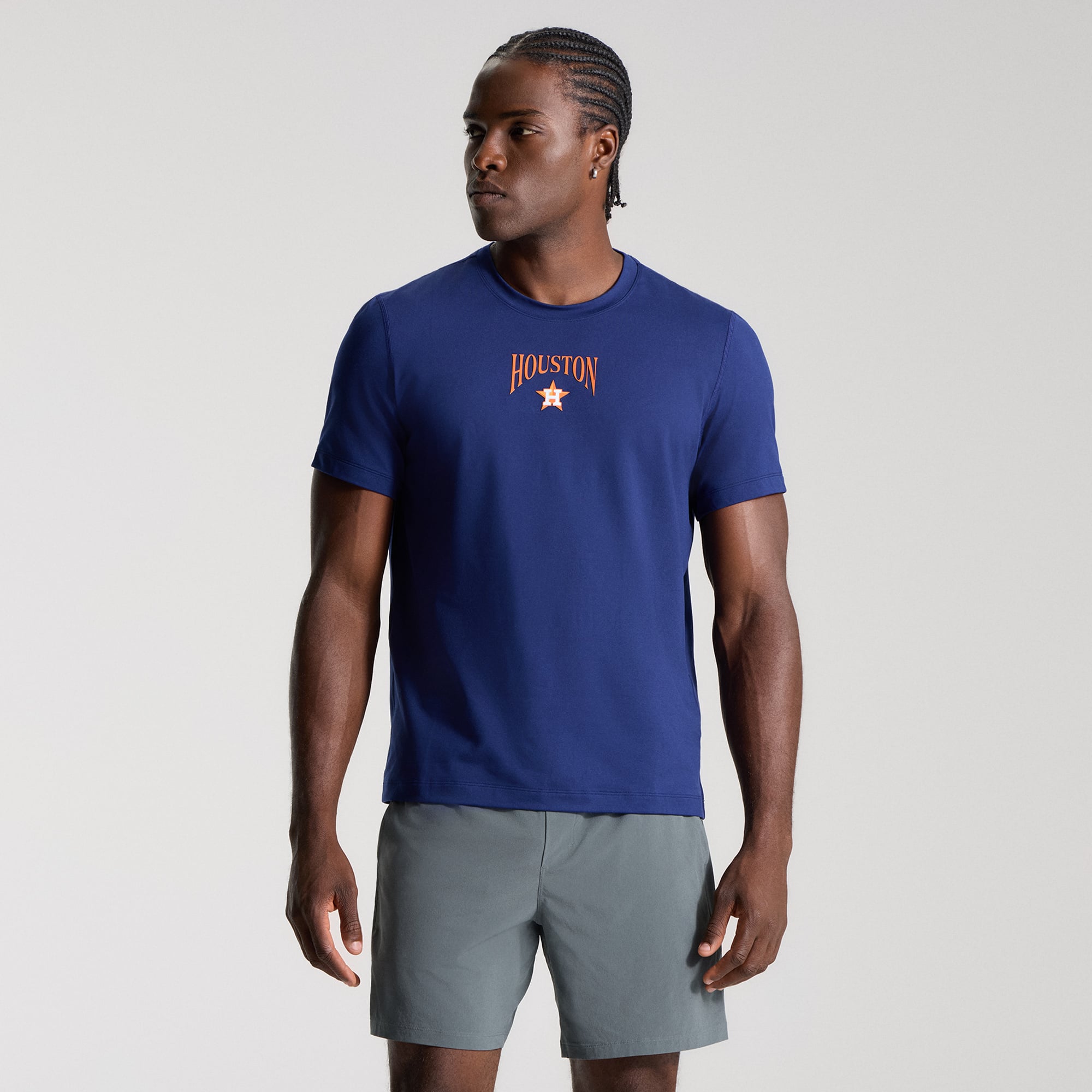 T-shirt en jersey doux bleu Hero des Astros de Houston lululemon pour homme