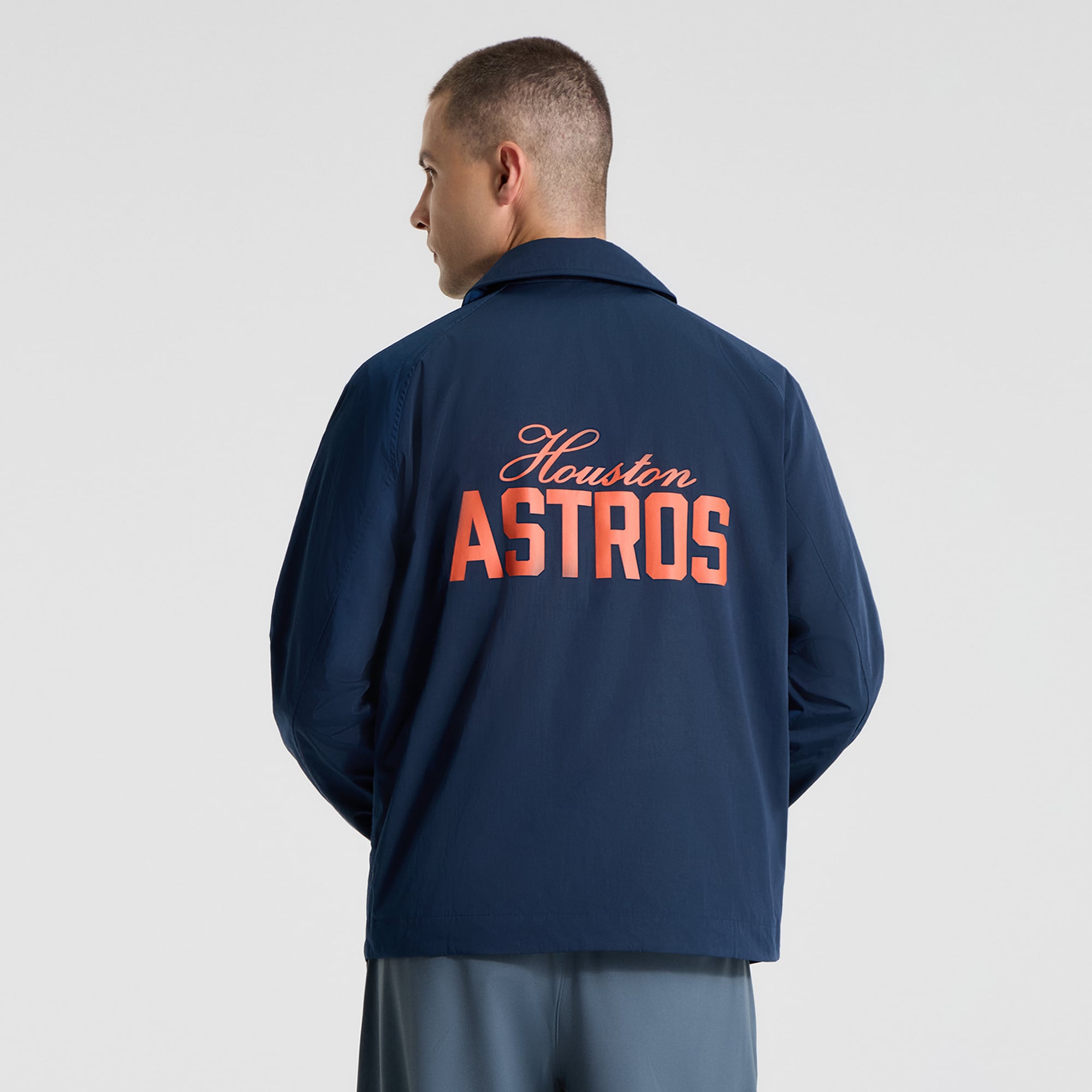Veste d'entraîneur raglan lululemon True Navy Houston Astros pour homme
