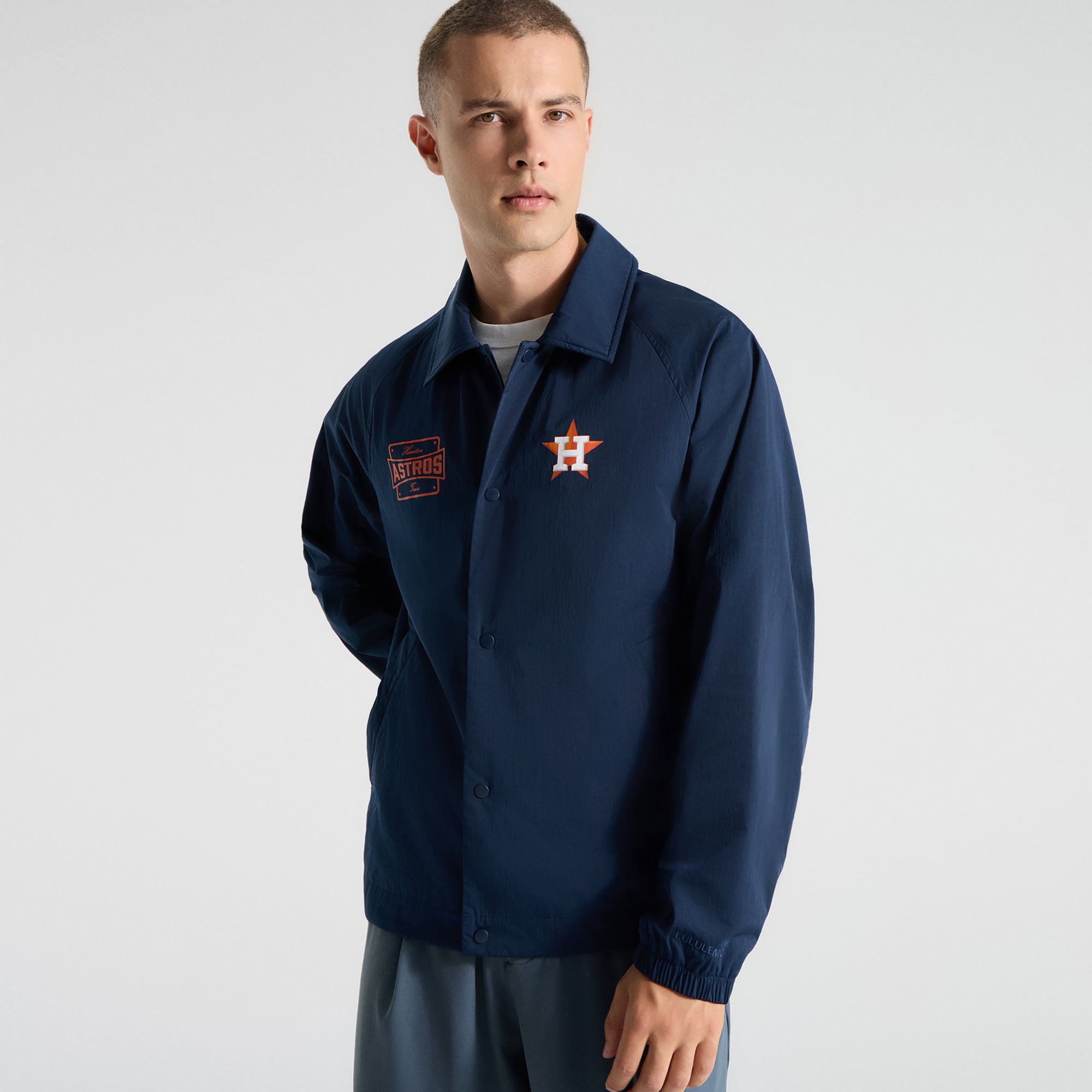Veste d'entraîneur raglan lululemon True Navy Houston Astros pour homme