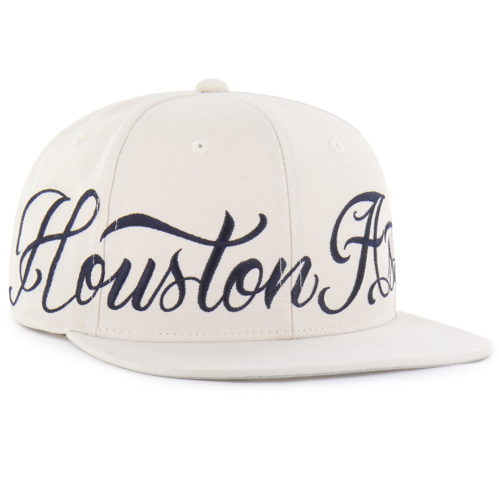 Men's Mister Cartoon x '47 Natural Houston Astros Wrap Script Captain Snapback Hat