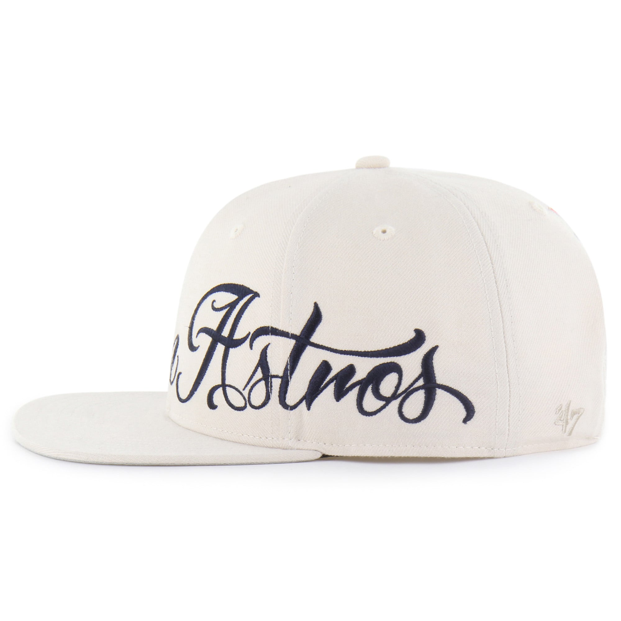 Men's Mister Cartoon x '47 Natural Houston Astros Wrap Script Captain Snapback Hat