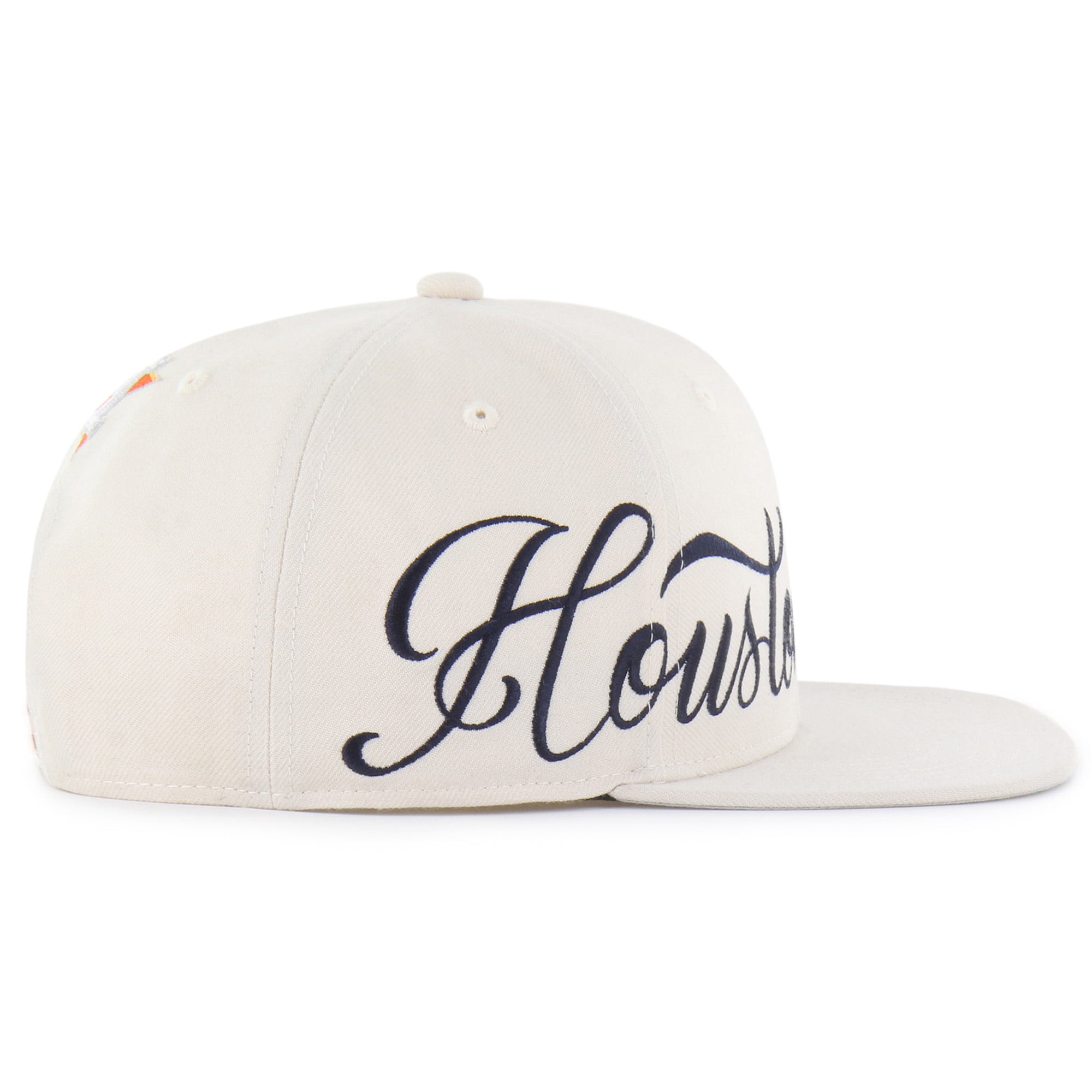 Men's Mister Cartoon x '47 Natural Houston Astros Wrap Script Captain Snapback Hat