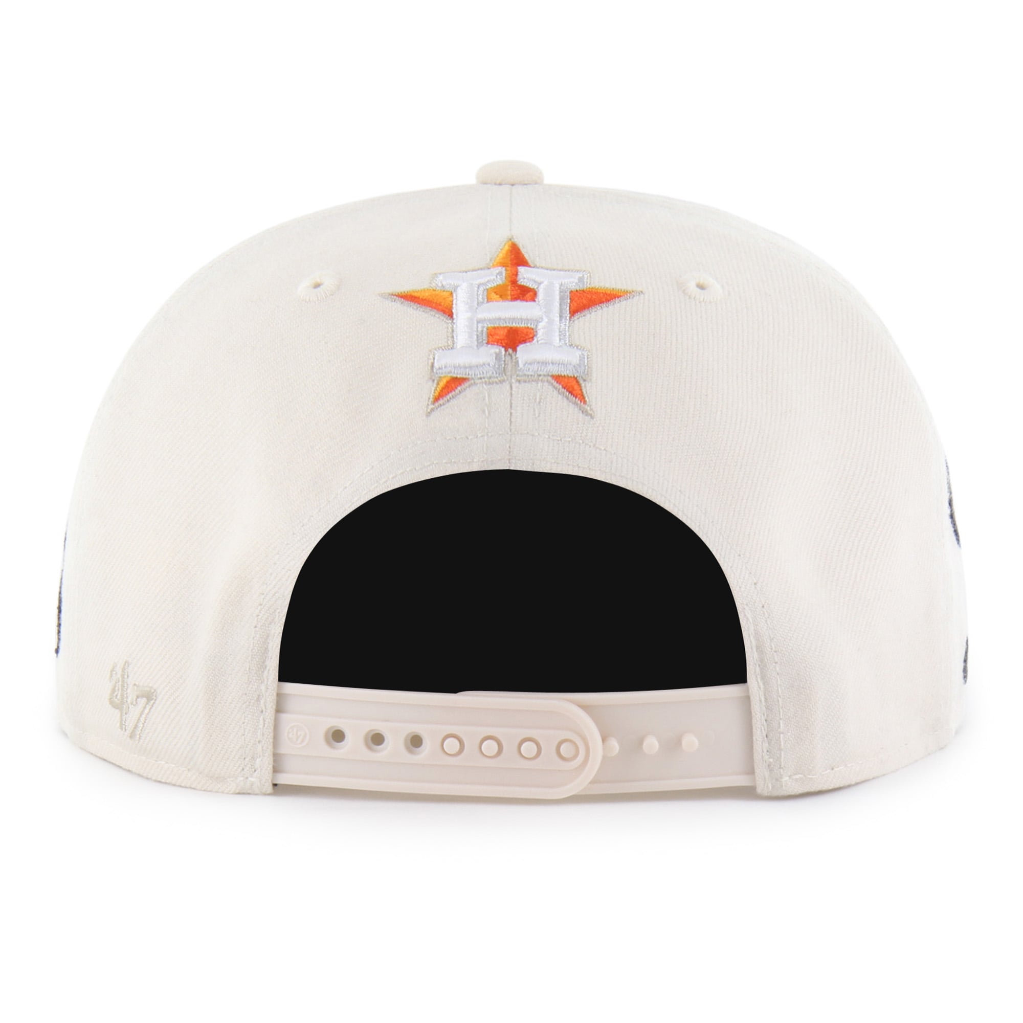 Men's Mister Cartoon x '47 Natural Houston Astros Wrap Script Captain Snapback Hat