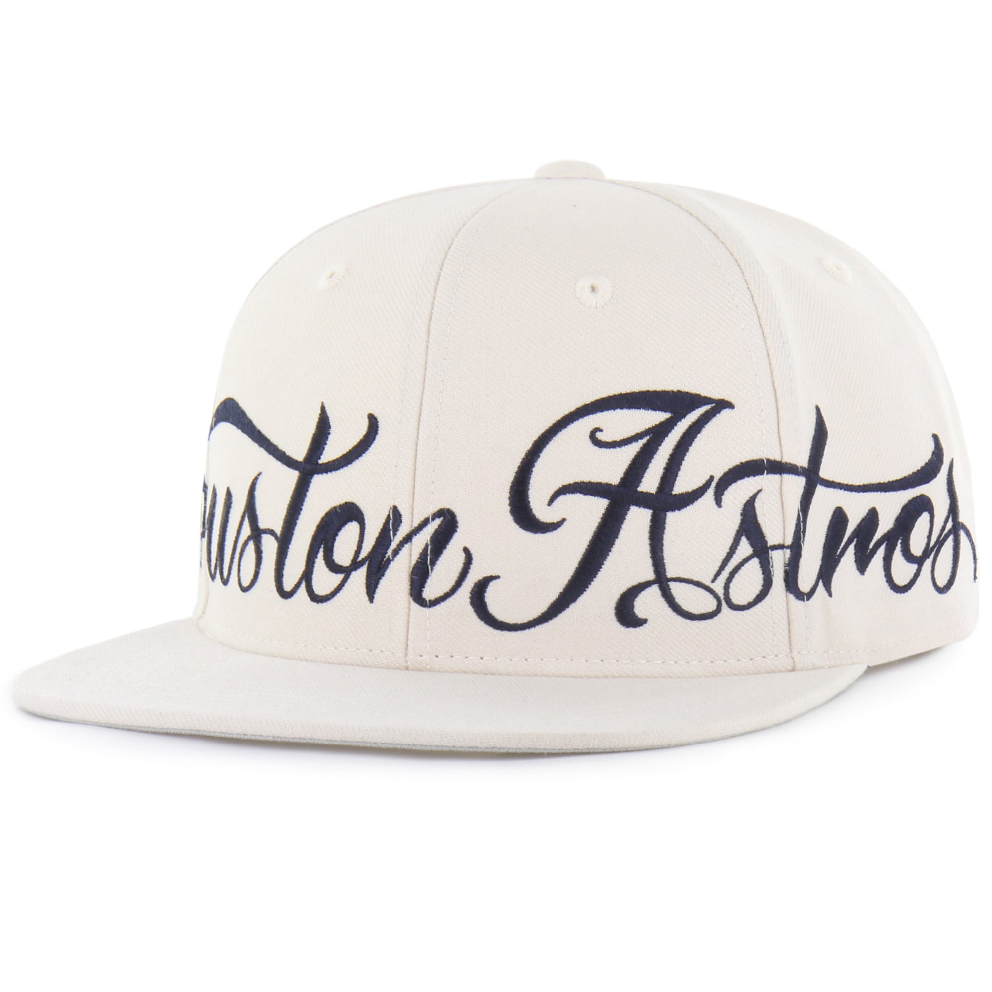Men's Mister Cartoon x '47 Natural Houston Astros Wrap Script Captain Snapback Hat