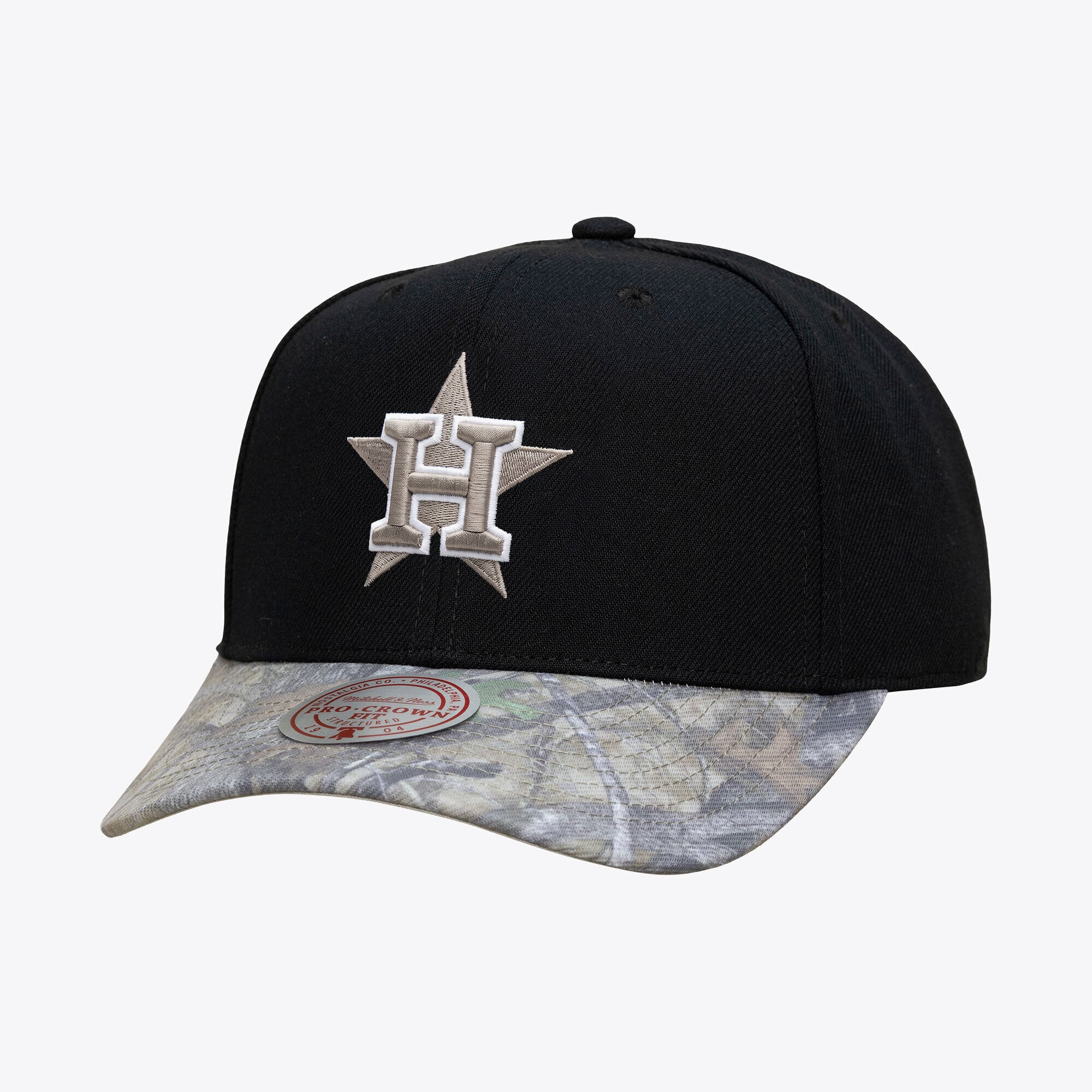 Men's Mitchell & Ness  Black Houston Astros Midnight Timber Pro Snapback Hat