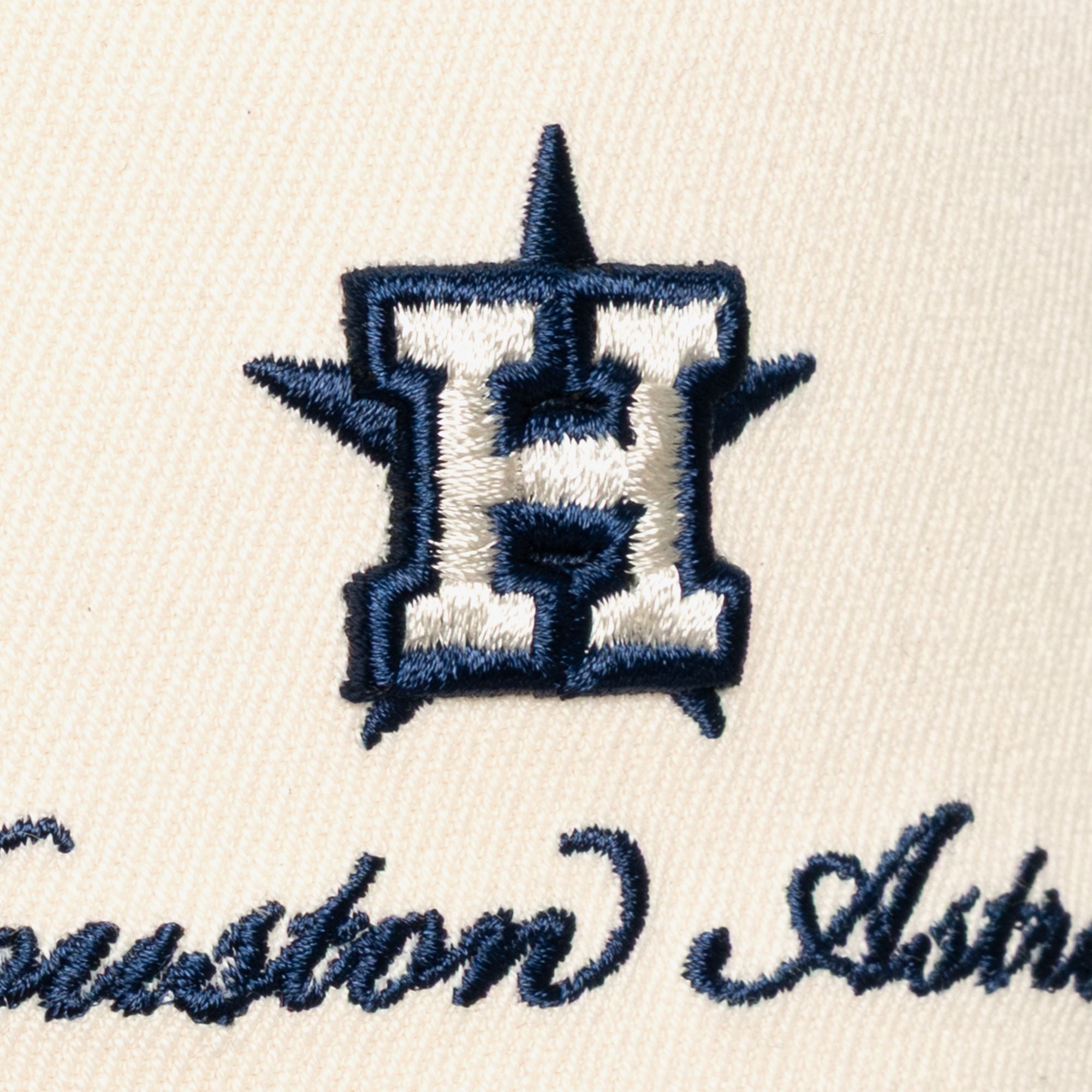 Men's Mitchell & Ness  Cream/Navy Houston Astros Flawless Stretch-Snapback Hat