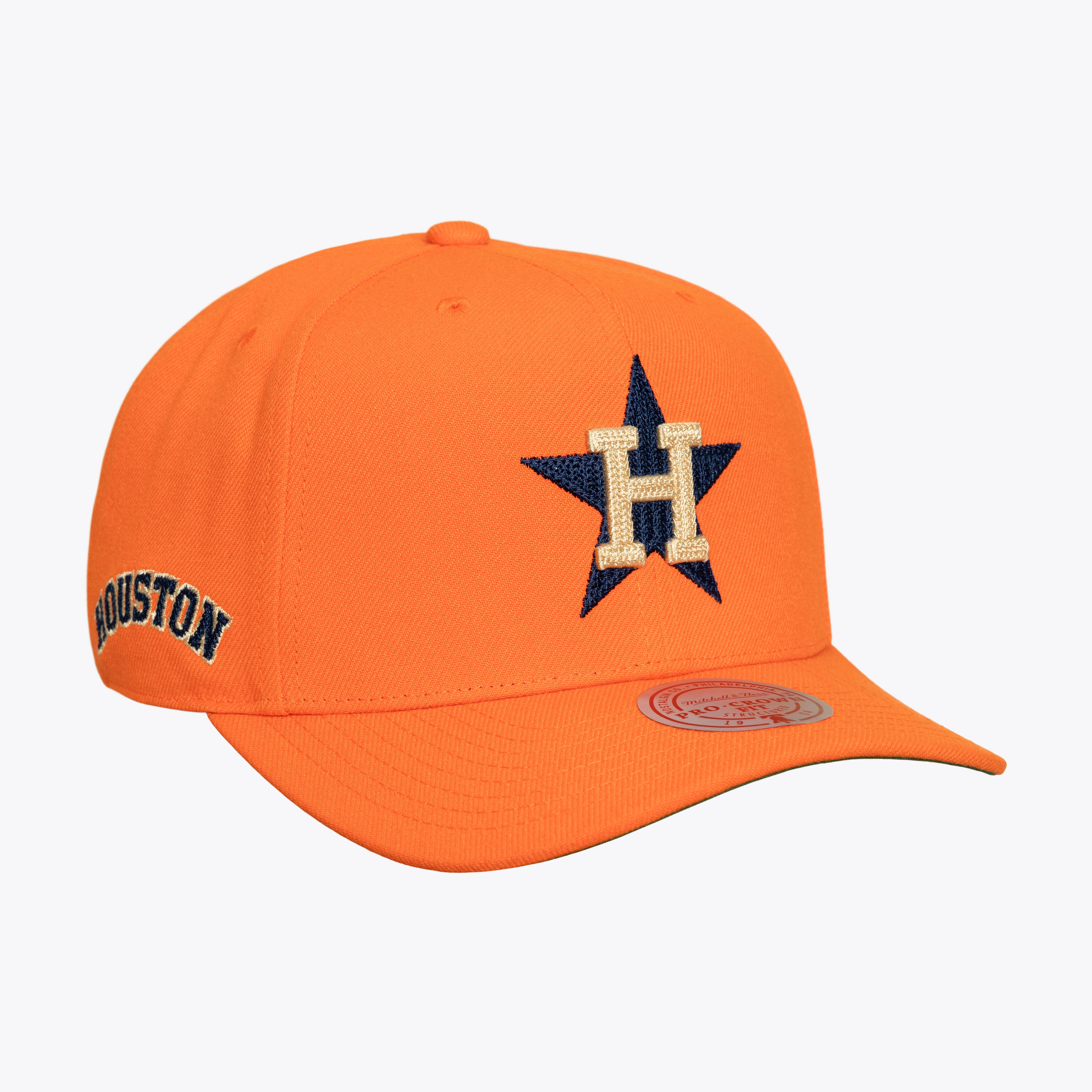 Men's Mitchell & Ness Orange Houston Astros Secondary Pop Pro Snapback Hat