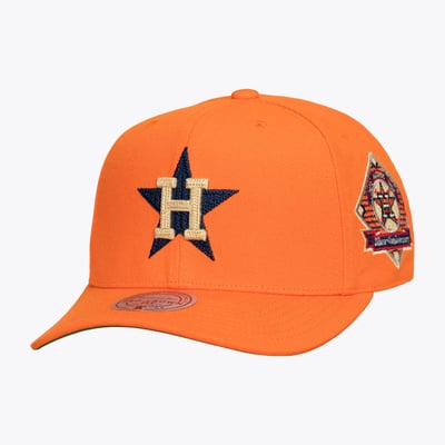  Houston Astros Mitchell & Ness Secondary Pop Pro Snapback Hat - Orange